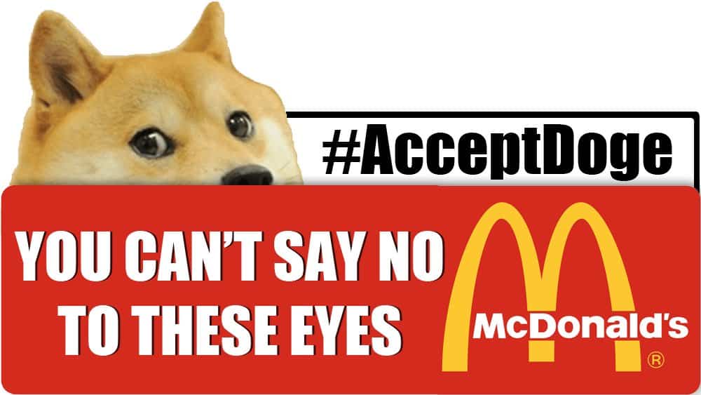 Elon Musk proposes to McDonald's that he will eat a happy meal on tv if they accept Dogecoin