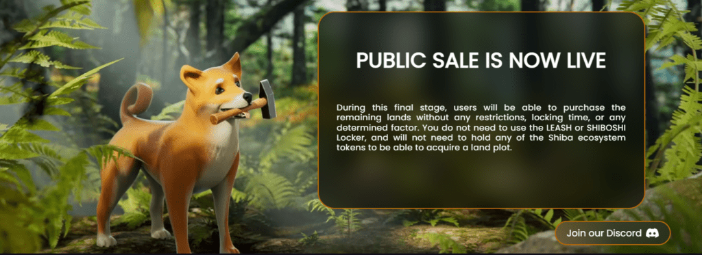 SHIB Metaverse Stage 3 Public Land Sale Goes LIVE: More details 2 Screenshot 2022 04 23 160756