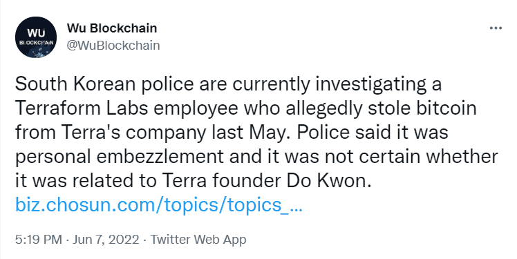 Terraform labs employee investigated by S.Korean police for alleged BTC fraud 2 Screenshot 37