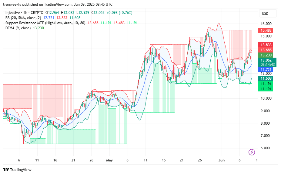 Injective (INJ) Price Prediction: INJ Struggles Below $13.80 as Market Momentum Stalls 3 INJUSD 2025 06 09 01 45 17