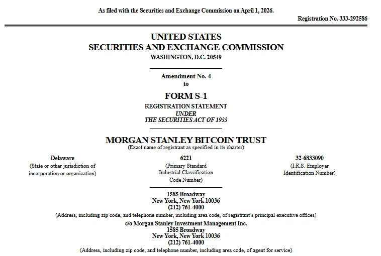 Morgan Stanley Bitcoin ETF filing