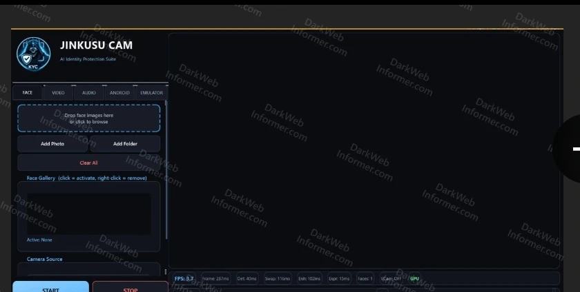 The deep fake technology, Jinkusu.
Source: Dark web informer