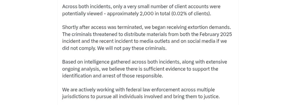 Kraken's Chief Security Officer official announcement.
Source: Nick Percoco