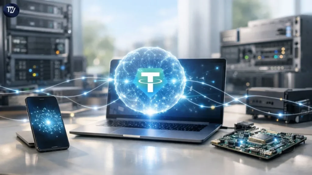 Tether’s QVAC team introduced the QVAC SDK on April 9, 2026, marking a step toward redefining how artificial intelligence operates across devices through a more open-source and distributed approach. The launch signals a move toward what the company describes as a new phase of computing, where billions of humans interact with autonomous machines and vast networks of AI agents. The SDK positions itself as a universal building block for AI systems. It focuses on modular design and high efficiency. Source: Tether Developers can deploy intelligence across a wide range of hardware, from industrial servers to compact embedded chips. The framework is designed to evolve alongside advances in silicon, ensuring long-term adaptability. This approach reflects a broader shift in thinking. AI is no longer treated as a remote service but as a core component embedded directly into devices. The goal is to create a scalable and standardized intelligence layer that supports future technological growth. Also Read: Tether Moves to Secure Funding at $500 Billion Valuation Tether Pushes Local-First AI Infrastructure QVAC SDK introduces a local-first architecture that allows AI models to run directly on user devices. This design removes the need for constant communication with centralized servers. Applications built with the SDK can function across iOS, Android, Windows, macOS, and Linux without requiring code modifications. In the case of users, it results in better performance and improved security of their data. Activities that are usually done by AI, like writing, translating, transcribing, and generating images, can be performed locally without having to send any private data out of the system. The developers benefit from simplicity in their workflows. Instead of maintaining builds separately for each operating system, one can send just one piece of code to all available platforms. This way, everything becomes simpler and easier to manage. Decentralized Infrastructure Expands Capabilities Thereby, the SDK binds various local inference engines into a single interface. These include processes such as generating text, processing speech, translating content, and multimodal applications, and they are all controlled using the same entry point in the SDK. The peer-to-peer architecture is the core of this system. The SDK is built using decentralized technology, which makes it possible to share models and perform inference without relying on a central network. In the future, upgrades will make it possible for decentralized learning and fine-tuning through distributed networks. Also Read: Tether Selects KPMG for First USDT Audit as Transparency Push Grows