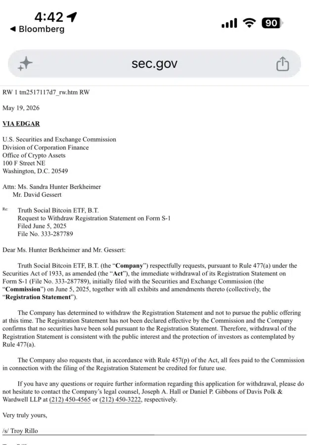 Bitcoin ETF filing
