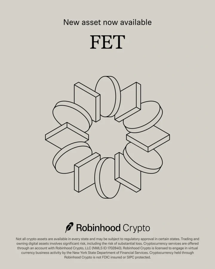 FET lists on Robinhood