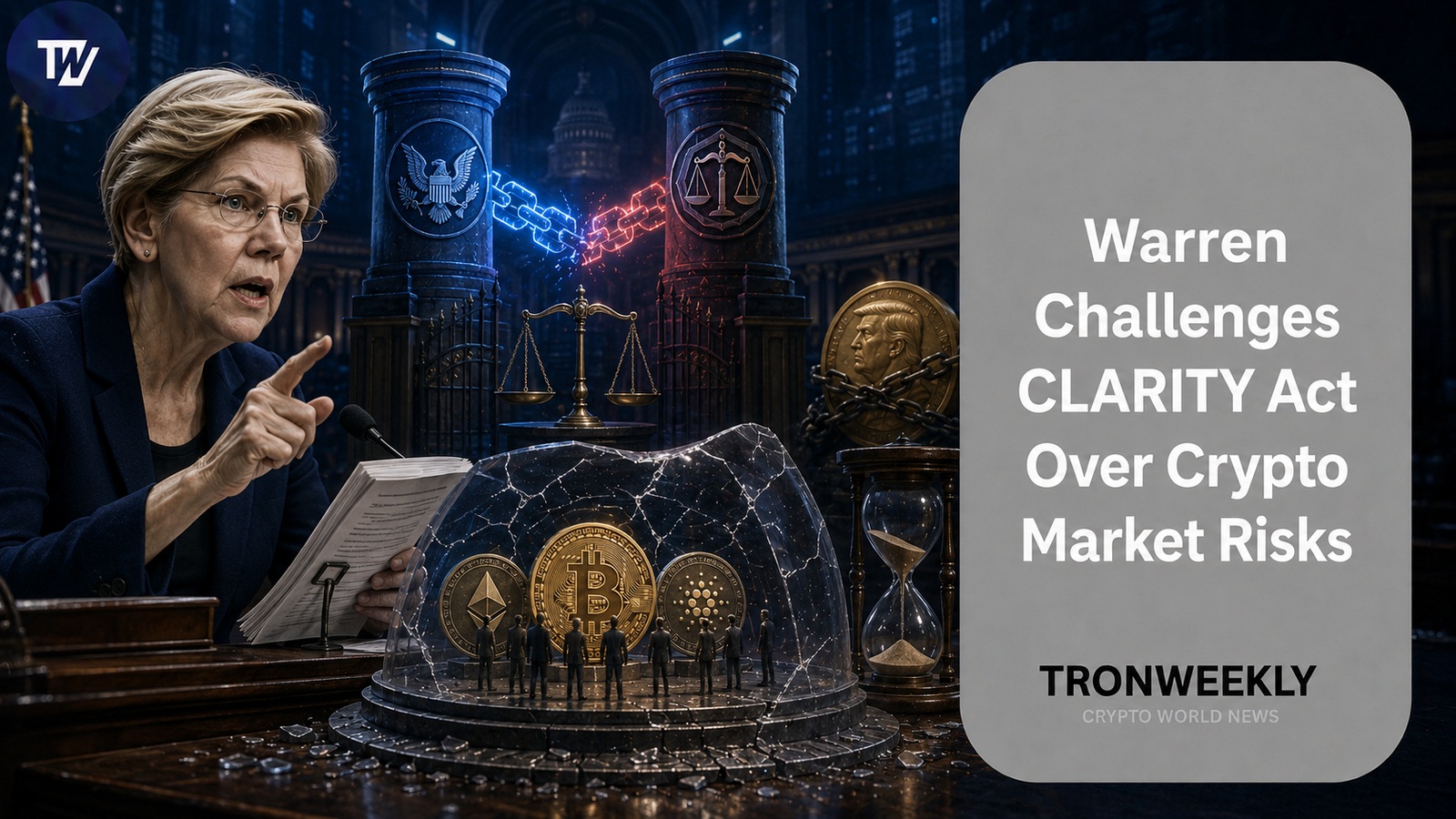 Warren Challenges CLARITY Act Over Crypto Market Risks