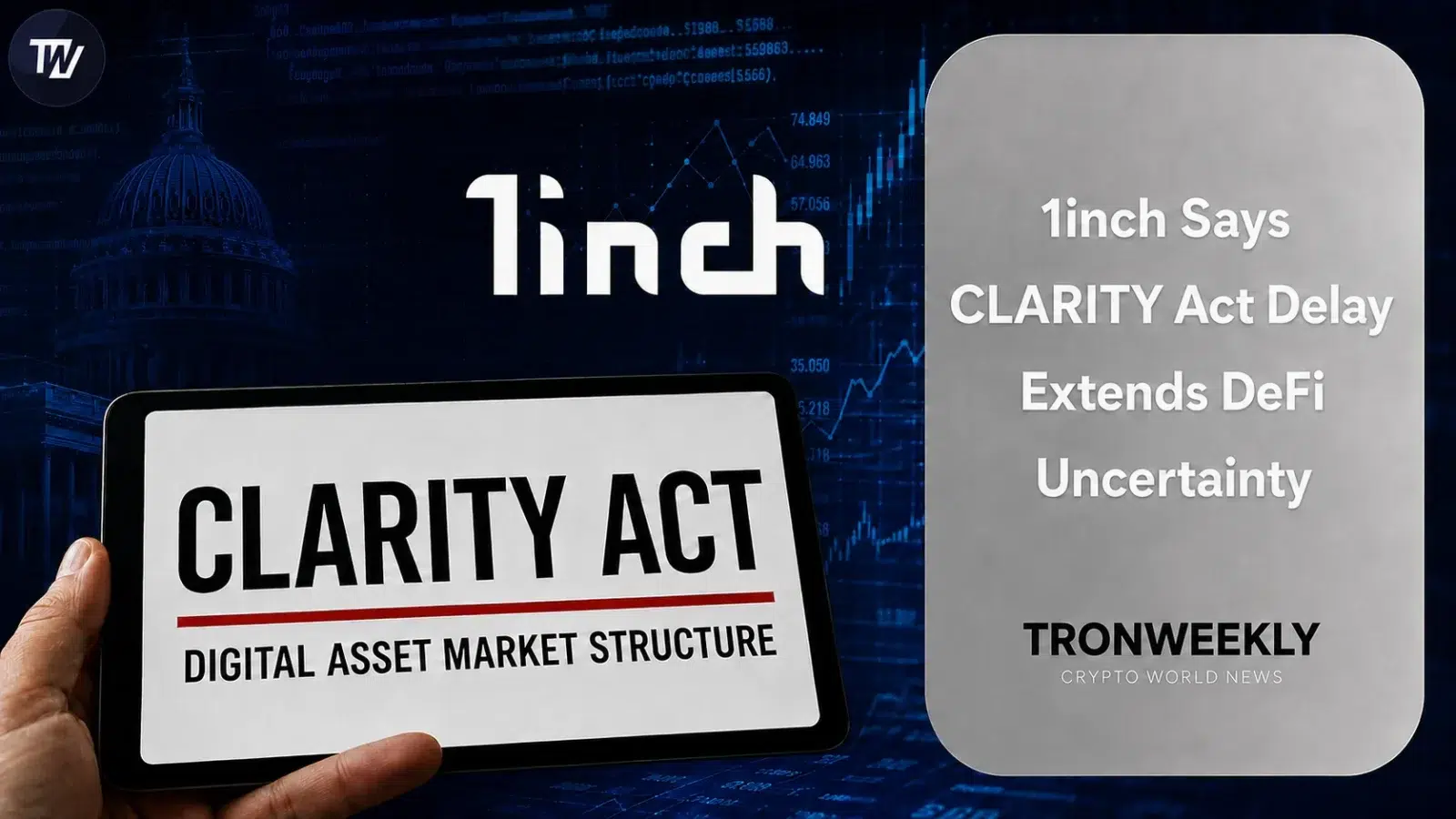 1inch Says CLARITY Act Delay Extends DeFi Uncertainty