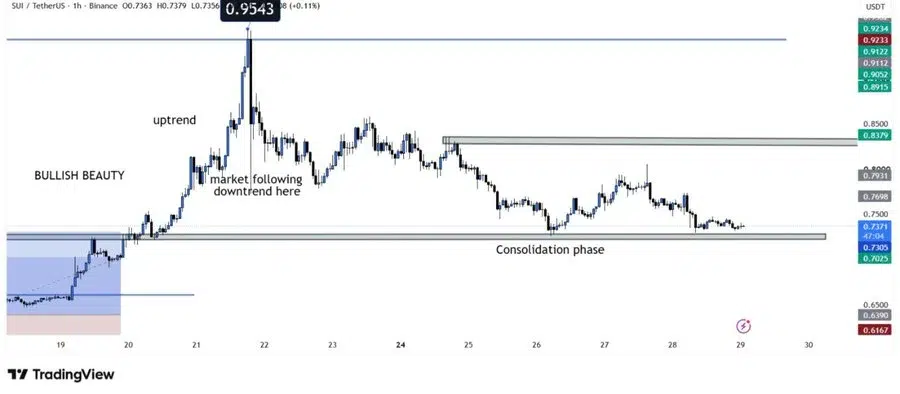 SUI price chart