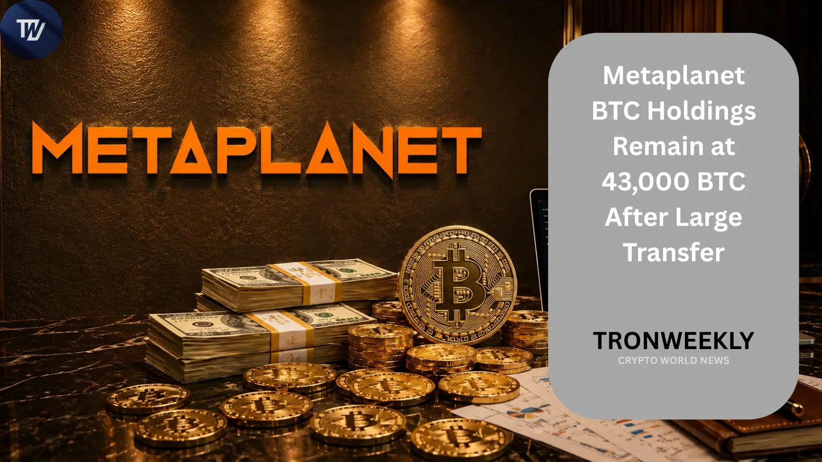Metaplanet BTC Holdings Remain at 43,000 BTC After Large Transfer