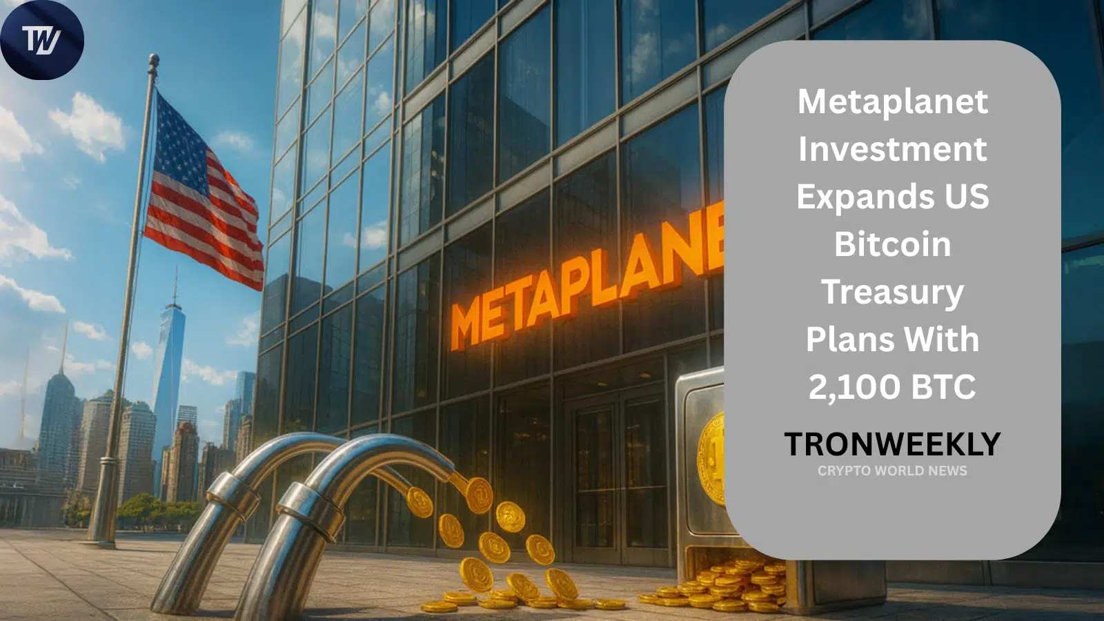 Metaplanet Investment Expands US Bitcoin Treasury Plans With 2,100 BTC