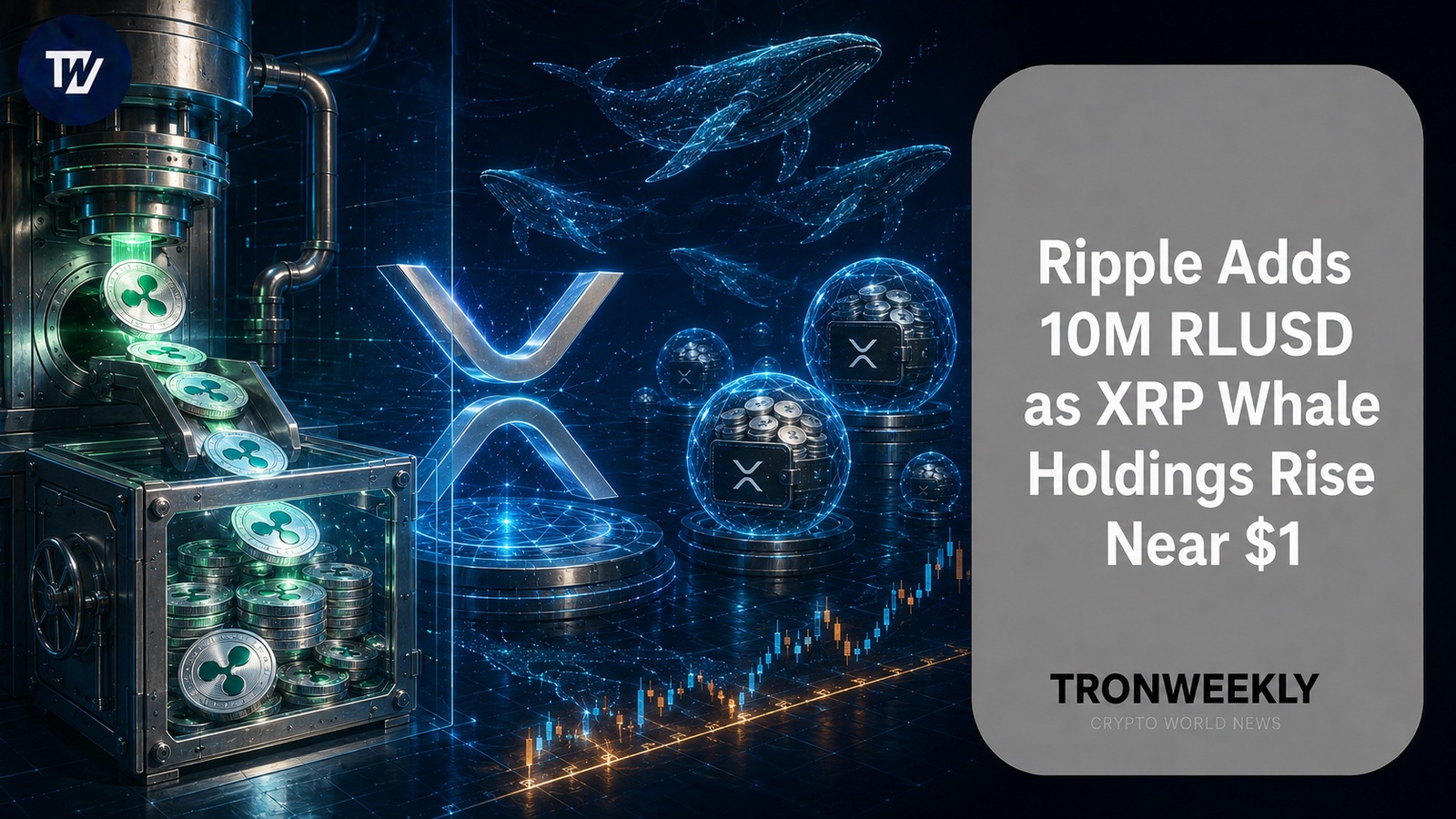Ripple Mints 10M RLUSD as XRP Whale Holdings Rise Near $1