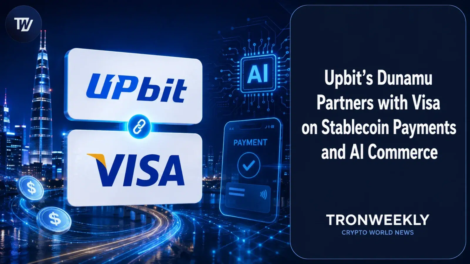 Upbit’s Dunamu Partners with Visa on Stablecoin Payments and AI Commerce