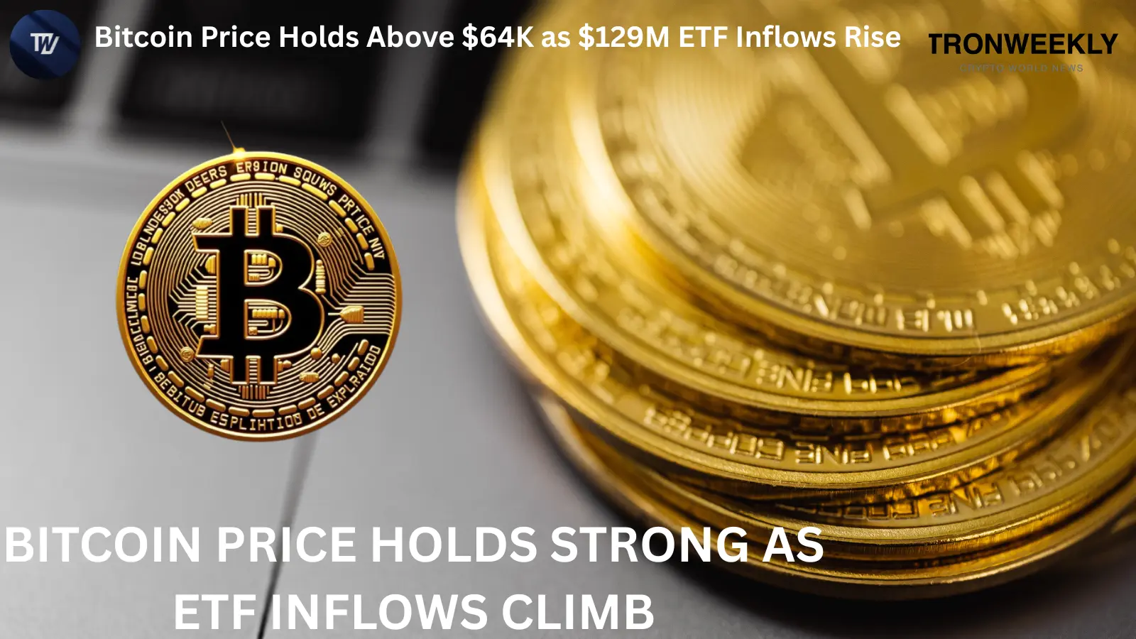 Bitcoin Price Holds $64K as $129M Spot ETF Inflows Extend Winning Streak