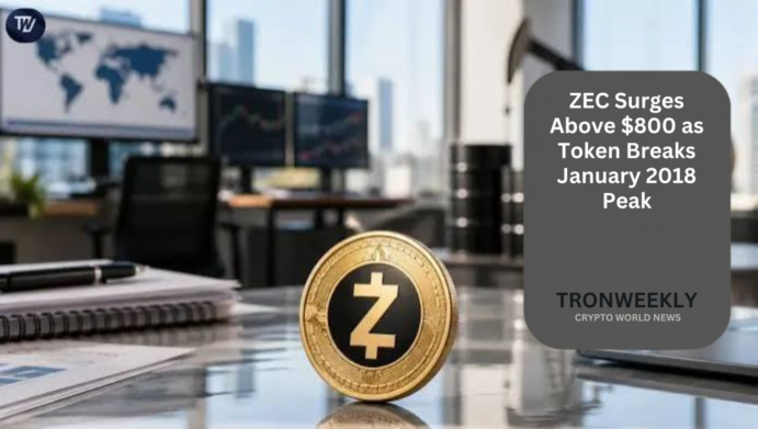 Zcash Surges Above $800 as Token Breaks January 2018 Peak