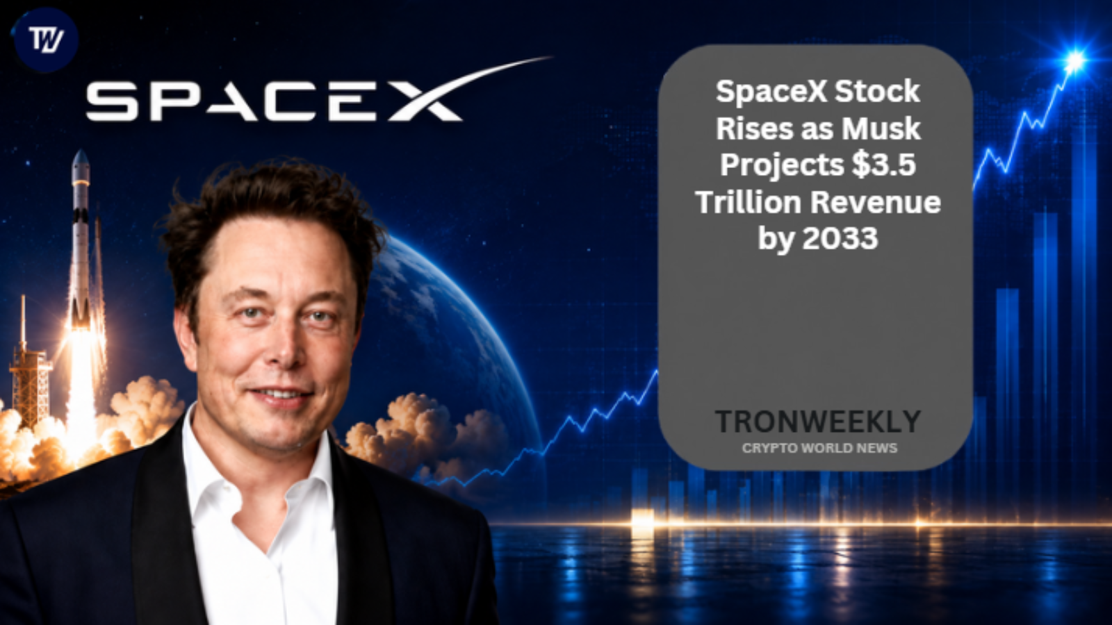SpaceX Stock Rises as Musk Projects $3.5 Trillion Revenue by 2033