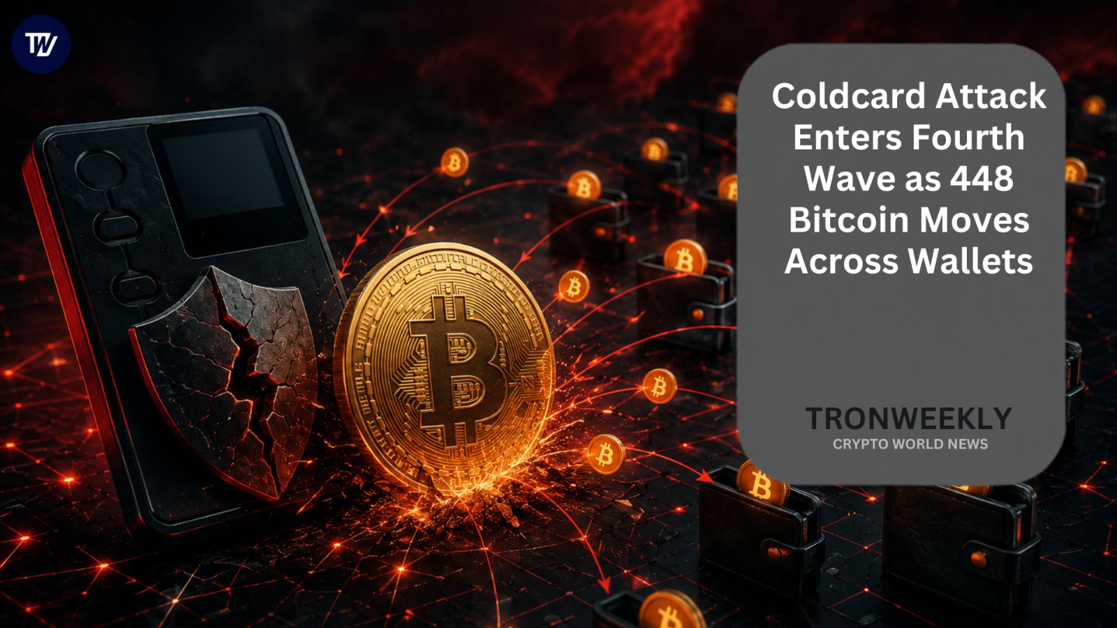 Coldcard Attack Enters Fourth Wave as 448 Bitcoin Moves Across Wallets