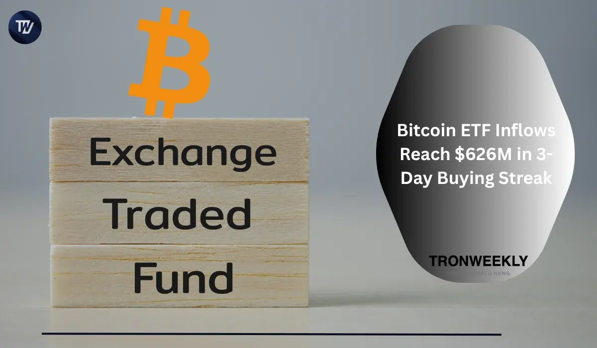 Bitcoin ETF Inflows Reach $626M in 3-Day Buying Streak