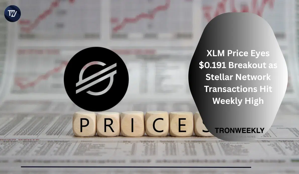 XLM Price Eyes $0.191 Breakout as Stellar Network Transactions Hit Weekly High