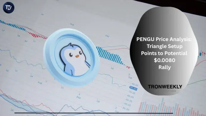 Penguin logo with price analysis chart