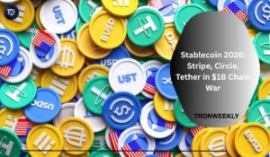 Colorful tokens with financial terms