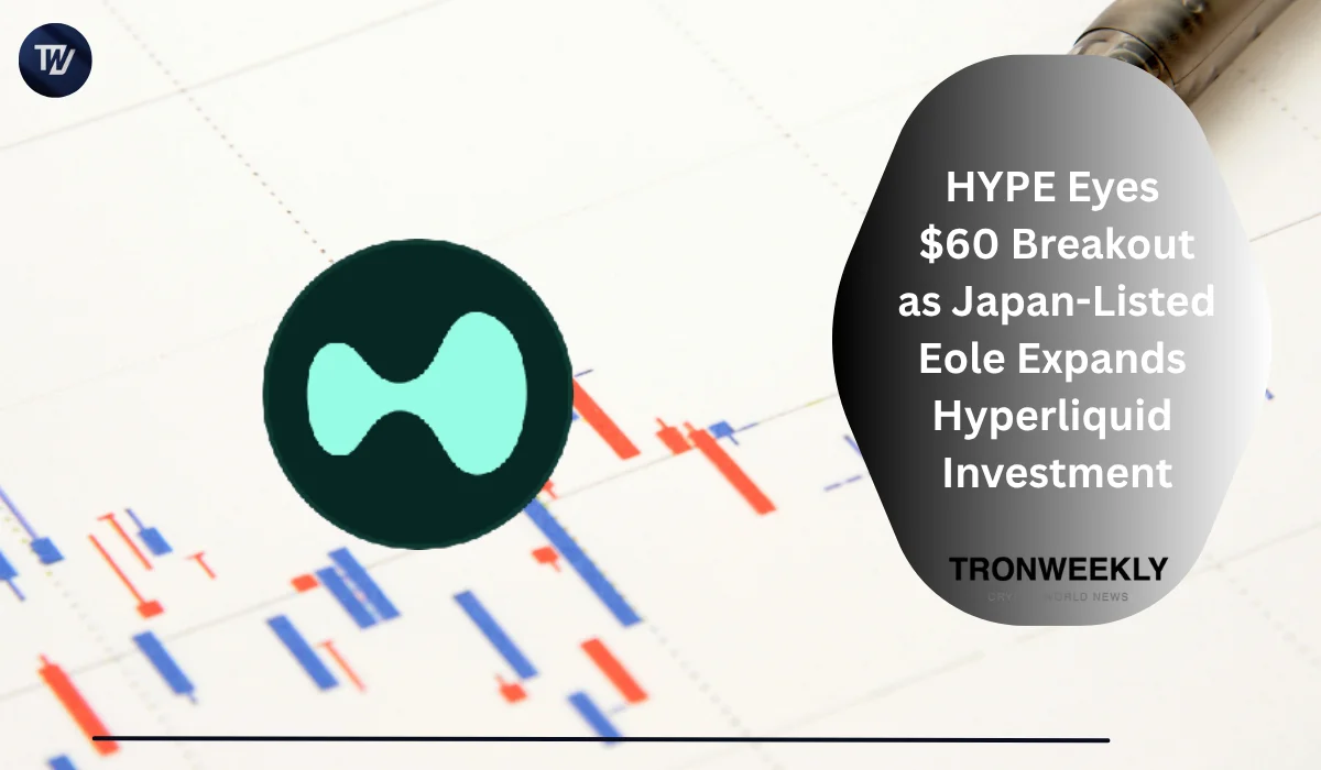 HYPE Eyes $60 Breakout as Japan-Listed Eole Expands Hyperliquid Investment