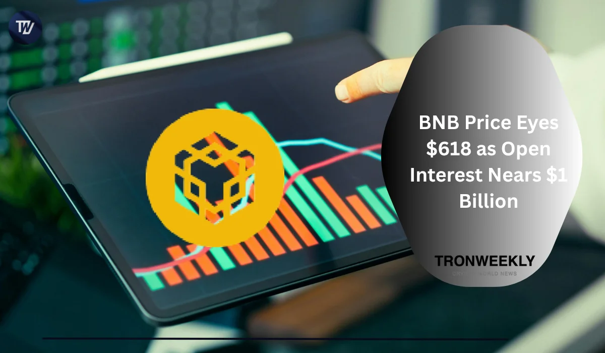 BNB Price Eyes $618 as Open Interest Nears $1 Billion