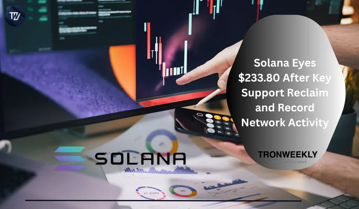 Solana Eyes $233.80 After Key Support Reclaim and Record Network Activity