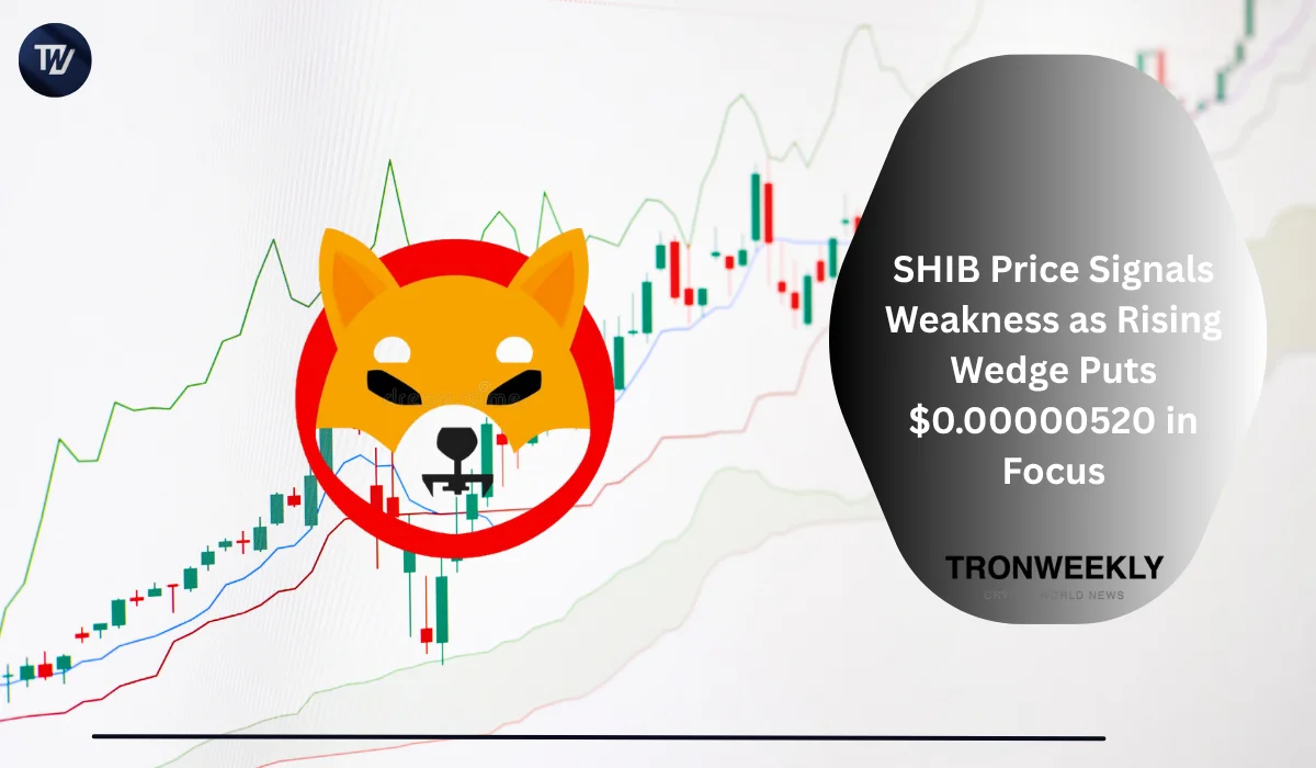 SHIB Price Signals Weakness as Rising Wedge Puts $0.00000520 in Focus