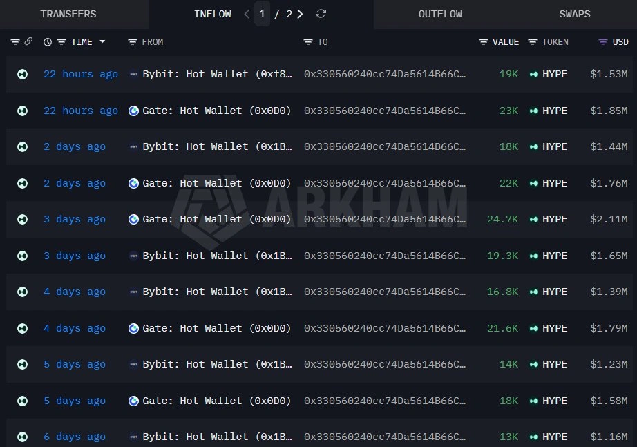 HYPE whale activity