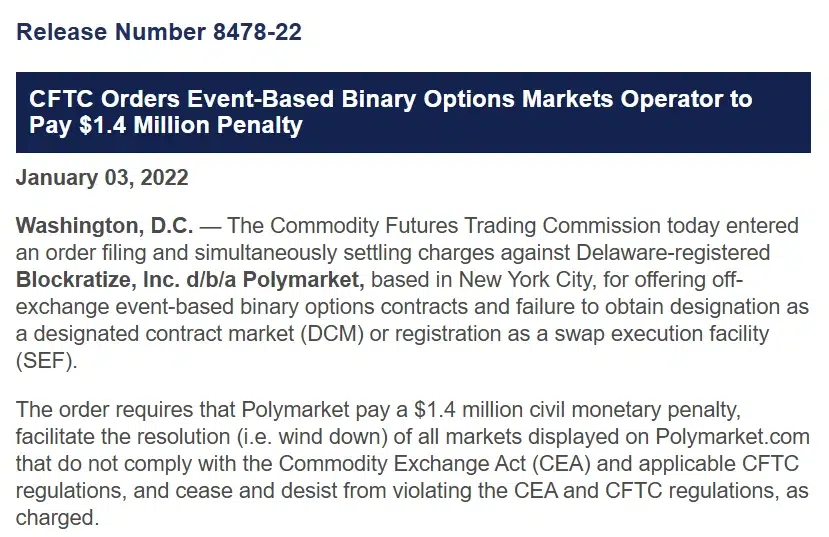 CFTC press Release