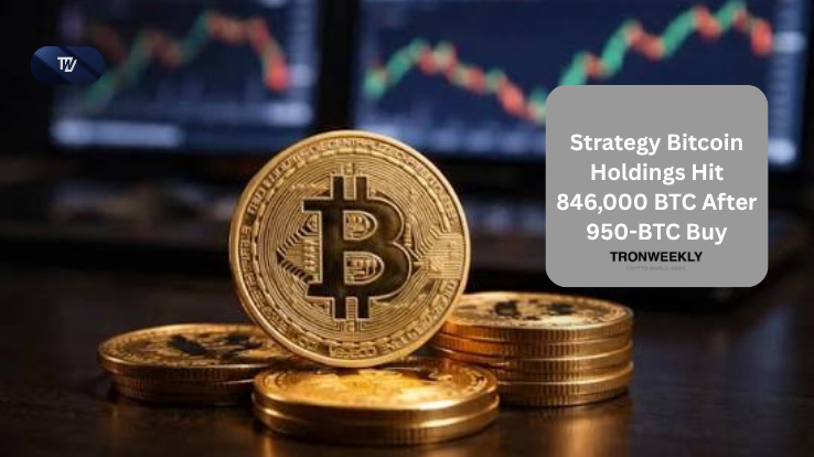 Strategy Bitcoin Holdings Hit 846,000 BTC After 950-BTC Buy