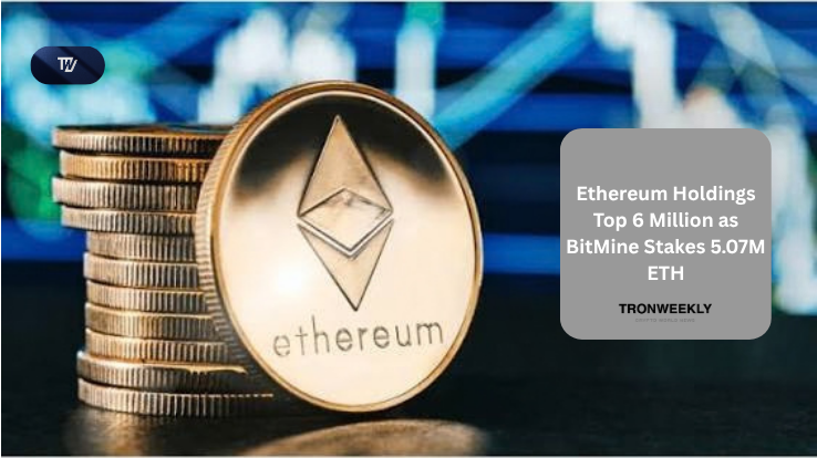 Ethereum Holdings Top 6 Million as BitMine Stakes 5.07M ETH