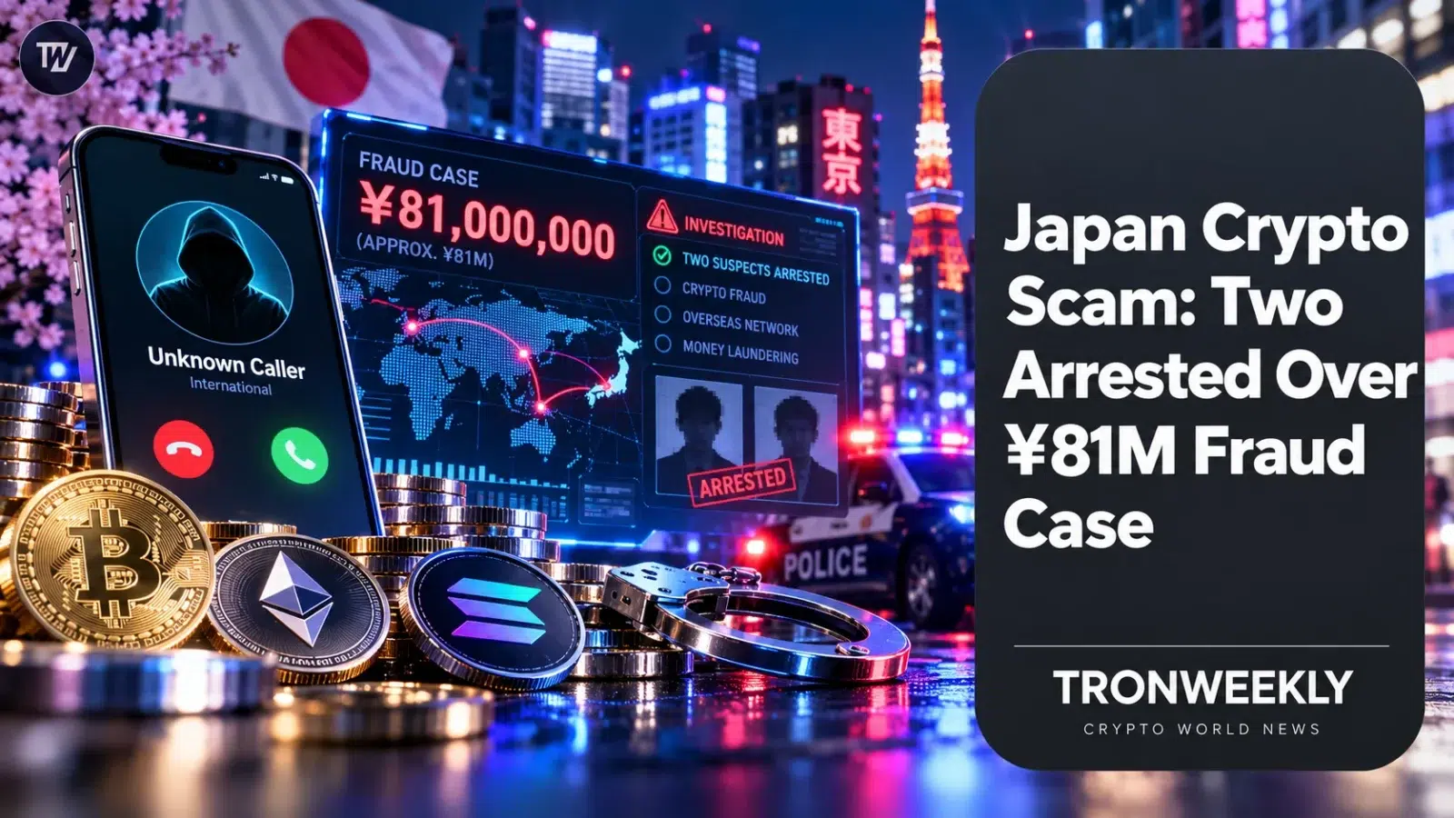Japan Crypto Scam: Two Arrested Over ¥81M Fraud Case