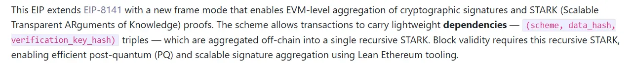 EIP-8288 recursive STARK aggregation proposal for Ethereum