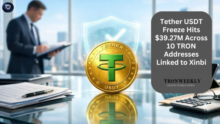Tether USDT Freeze Hits $39.27M Across 10 TRON Addresses Linked to Xinbi