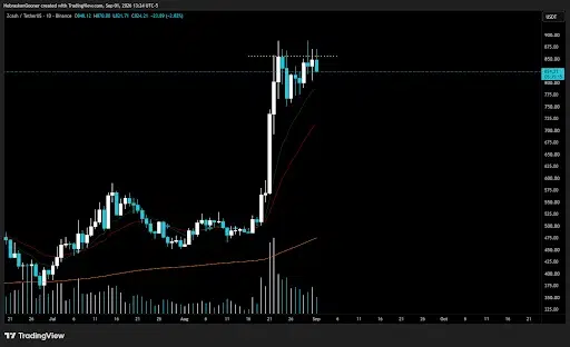 ZEC Price Eyes $900 Breakout Despite Warning