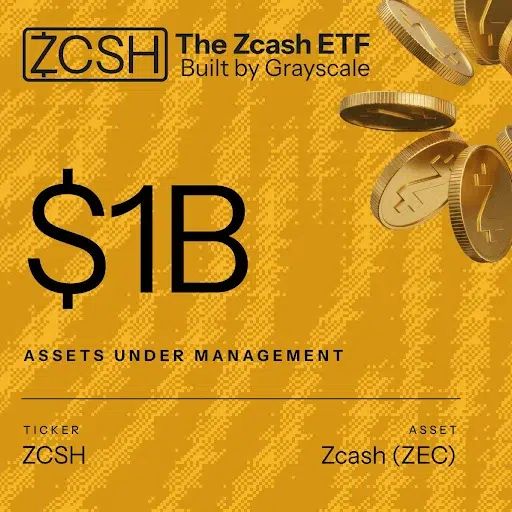 Zcash ETF AUM Surpasses $1 Billion