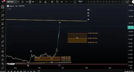 What does the QNT price structure show?