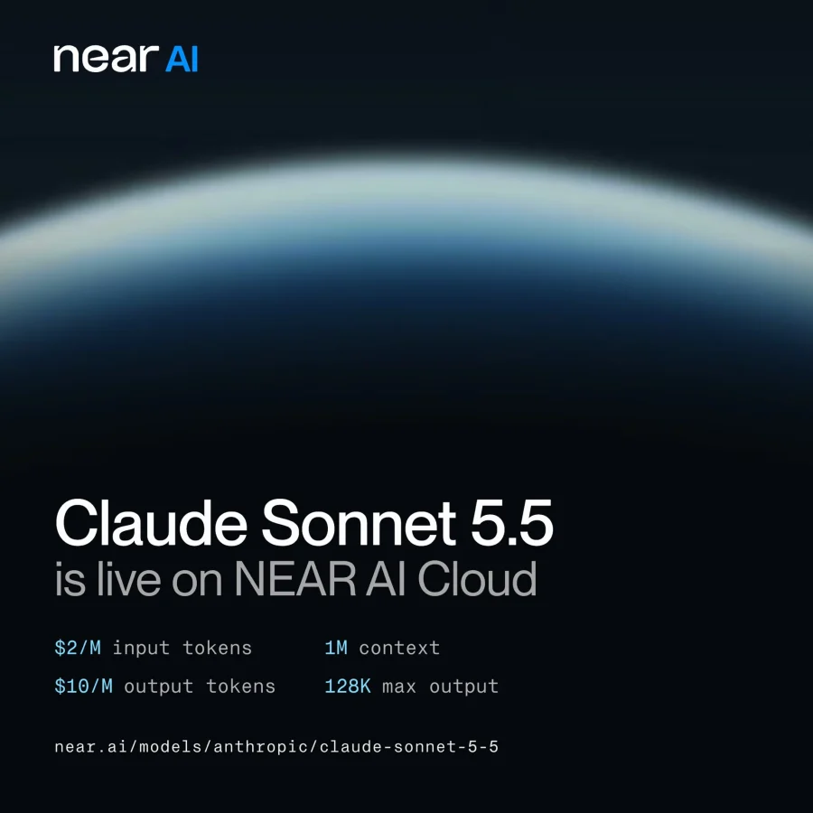 Claude Sonnet 5.5 is live on NEAR AI