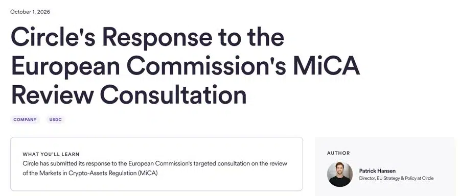 MiCA Review Consultation