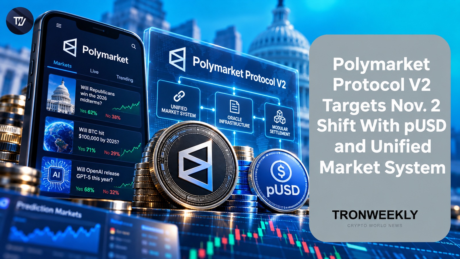 Polymarket Protocol V2 Targets Nov. 2 Shift With pUSD and Unified Market System