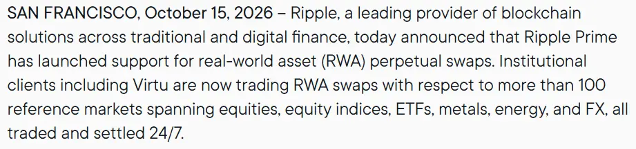 Ripple Prime Opens 100 Traditional Markets to 24/7 Trading