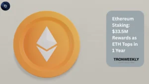 Ethereum Staking: $33.5M Rewards as ETH Tops in 1 Year
