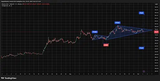 BNB Holds $750–$800 Range